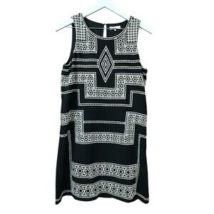 Parker Black White Sleeveless Dress Women Sz XS
